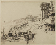 St G 029
<br/>
Moskee en Tempel van Benaris (Varanasi)
<br/>
<em>Lumsden, Ernest S. (1883-1948)</em>